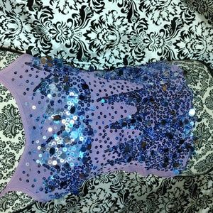 Purple sequin tank with blue sequins size large (12/14)